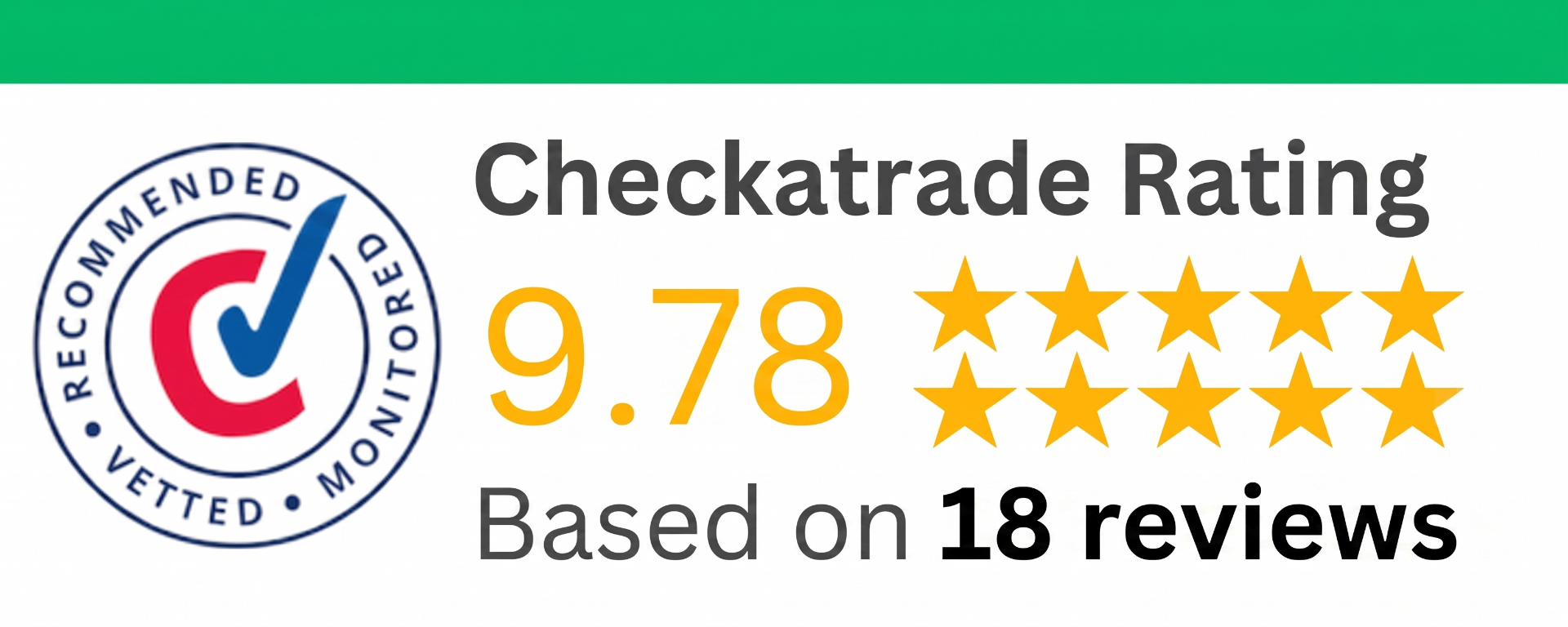 Checkatrade Rating 9.78 based on 18 reviews